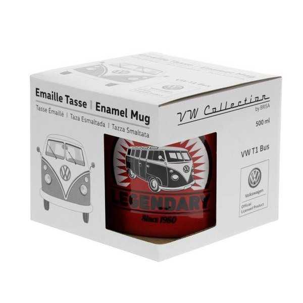 VW T1 BUS ÉMAIL MUG 500ml COFFRET - VINTAGE LOGO / ROUGE |  | Tasse...