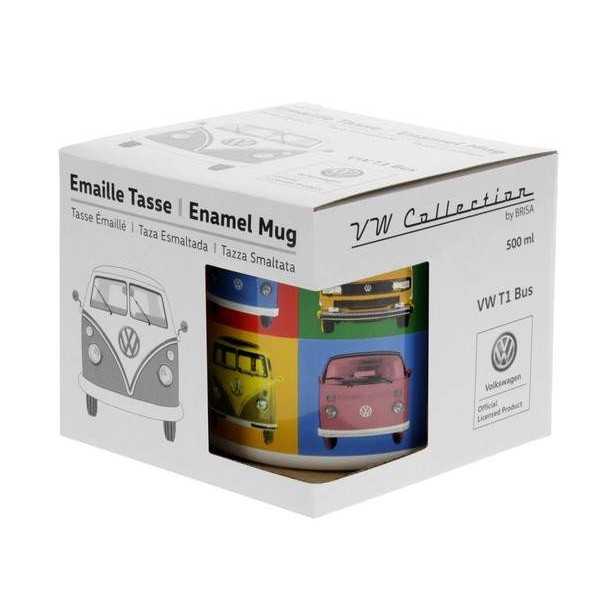 VW T1 BUS Ã‰MAIL MUG 500ml EN COFFRET - MULTICOLOR