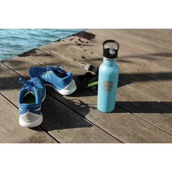 VW T1 BUS INOX Gourde 750ML - VINTAGE LOGO / TURQUOISE |  | Thermos VW