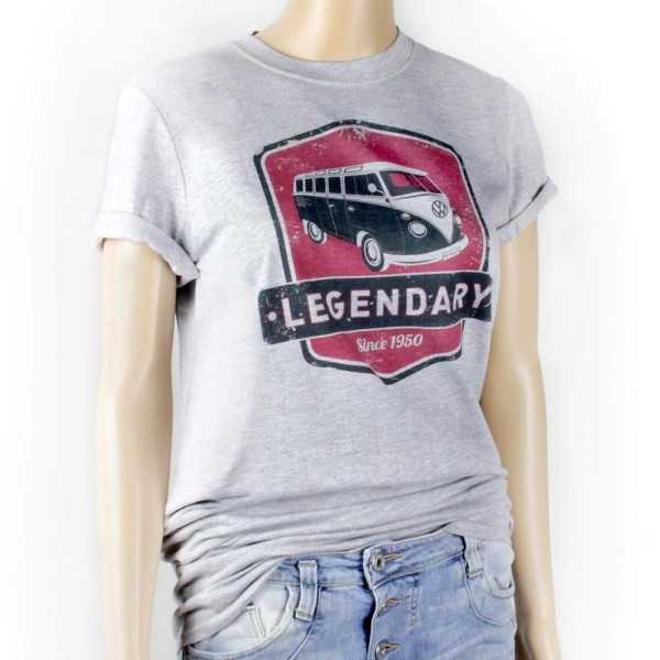 VW T1 BUS T-T-shirt basique (L) - LEGENDE / rouge / gris