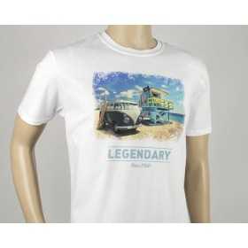 VW T1 BUS T-T-shirt basique (S) - Plage / WHITE |  | Accessoires de...