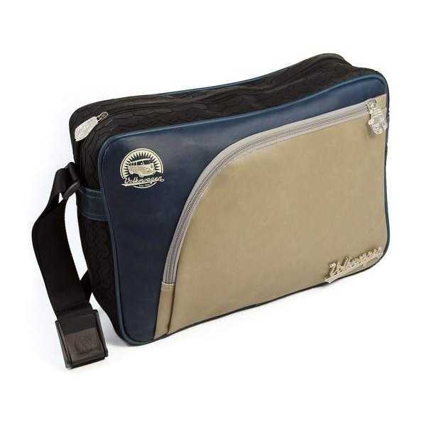 VW T1 BUS BESACE AVEC BANDE DE ROULEMENT BORDURE - VINTAGE LOGO / B...