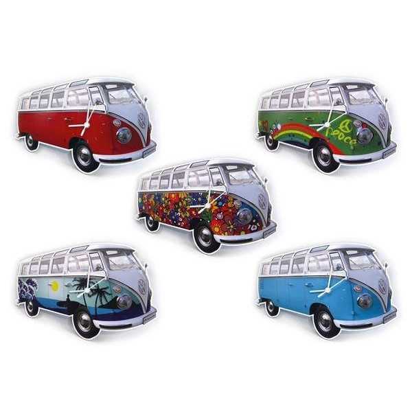 VW T1 BUS WALL CLOCK - Rouge classique |  | Horloges