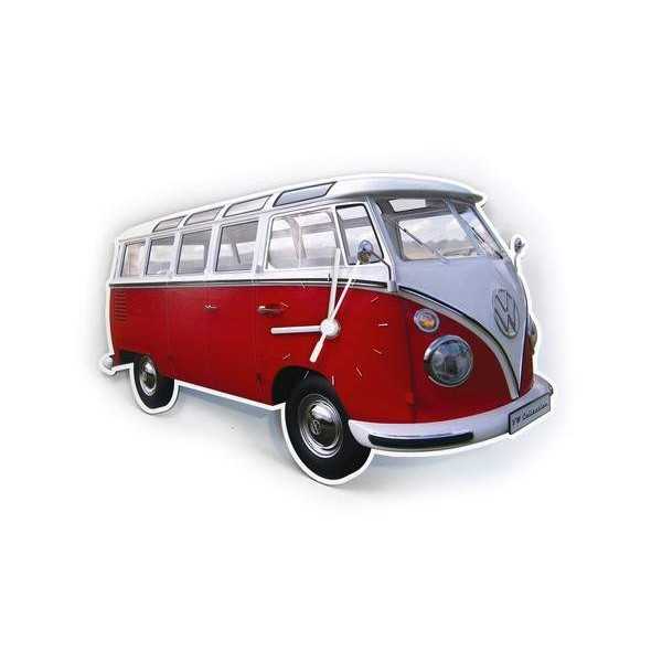 VW T1 BUS WALL CLOCK - Rouge classique |  | Horloges