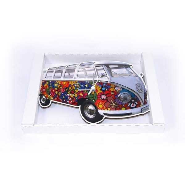 VW T1 BUS WALL CLOCK - FLOWER POWER