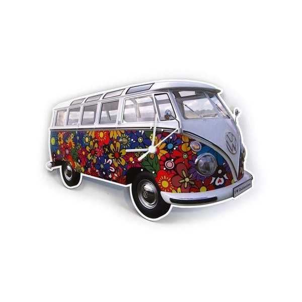 VW T1 BUS WALL CLOCK - FLOWER POWER |  | Horloges