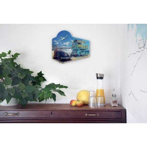 VW T1 BUS WALL CLOCK - ACRYLIQUE / BEACHLIFE |  | Horloges