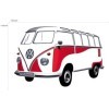 VW T1 BUS WALL TATOUER - Rouge classique