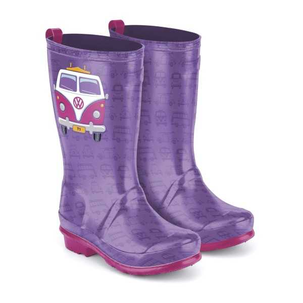 VW T1 BUS ENFANTS BOTTES CAOUTCHOUC (UE 27) - VIOLET / ROSE