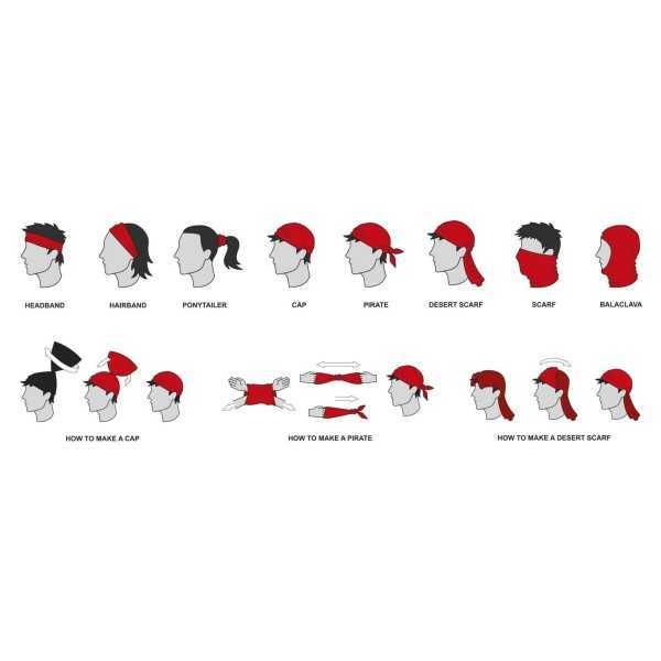 VW GTI FOULARD TUBE - HEXAGONE / NOIR