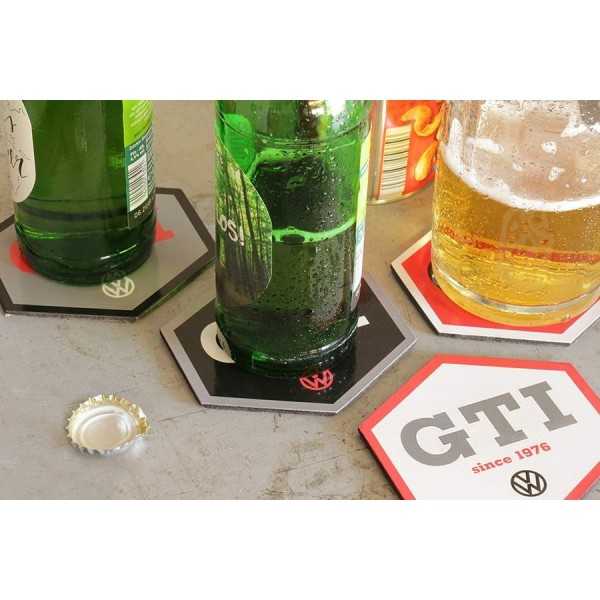 VW GTI COASTER 4er SET - HEXAGONE / 4 COULEURS