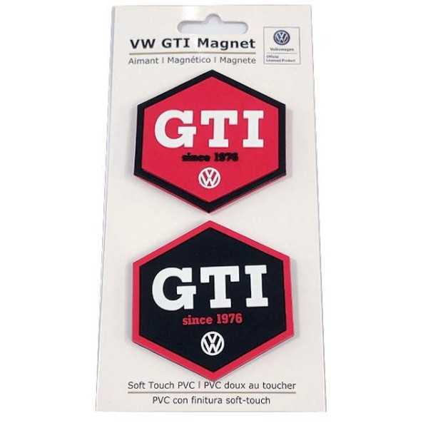 VW GTI MAGNET SET CAOUTCHOUC - HEXAGONE / 2 COULEURS