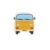 VW T2 BUS RUBBER MAGNET - FRONT / ORANGE