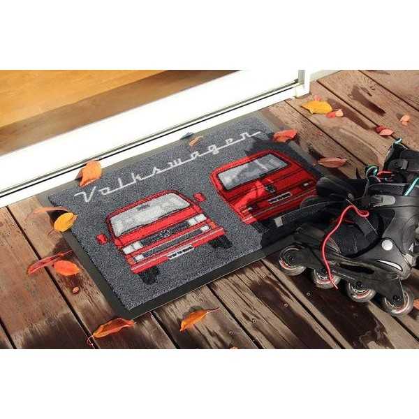 VW T3 BUS PAILLASSON - avant et arrière / ROUGE |  | Paillassons