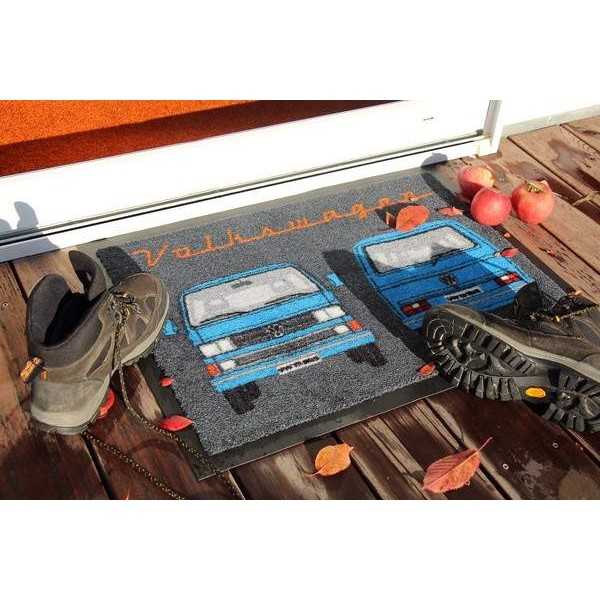 VW T3 BUS PAILLASSON - avant et arrière / BLEU |  | Paillassons