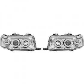 SET PROJECTEUR DESIGN AUDI 80. 91 94       KLARGLAS/CHROM