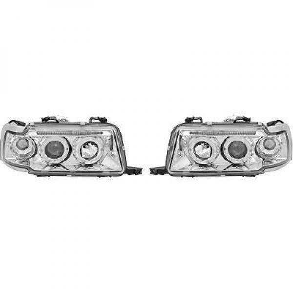 SET PROJECTEUR DESIGN AUDI 80. 91 94       KLARGLAS/CHROM