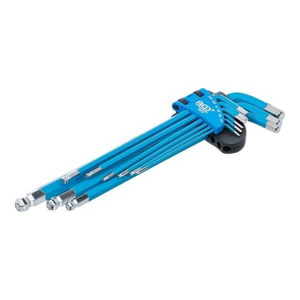 Jeu de clÃ©s allen extra longues six pans intÃ©rieurs en pouce 9 piÃ¨ces