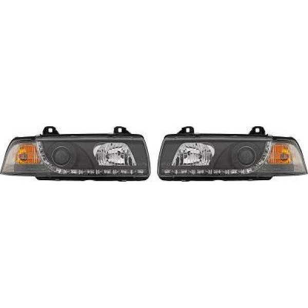 ENSEMBLE DE PHARE DESIGN E36 90 99 H1+H1 KLARGL.SCHWARZ