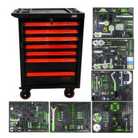 SERVANTE Ã€ OUTILS Ã€ 7 TIROIRS ROUGE AVEC JEU DÂ’OUTILS POUR RÃ‰GULER LA SYNCHRONISATION