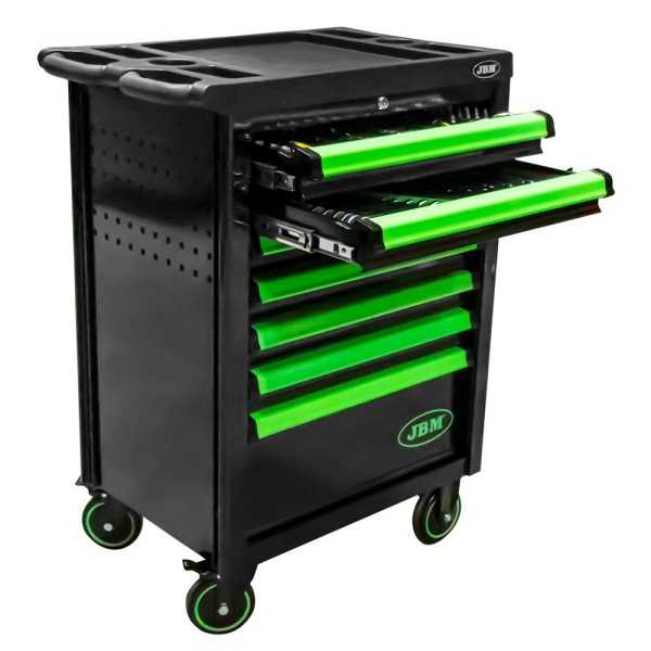 SERVANTE Ã€ 7 TIROIRS VERTE AVEC JEU DÂ’OUTILS POUR RÃ‰GLER LA SYNCHRONISATION