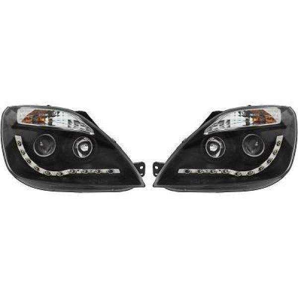 ENSEMBLE DE PHARES DESIGN FIESTA 02 05     KLARGLAS SCHWARZ