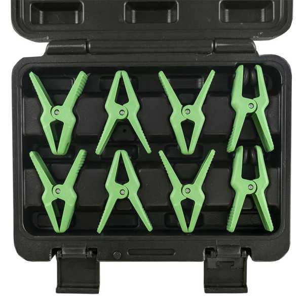 JEU DE 8 PINCES PLATES AVEC LE FIXATEUR POUR LES TUYAUX FLEXIBLES