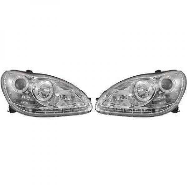 ENSEMBLE DE PHARES DESIGN W220. 02 05       KLARGLAS/CHROM