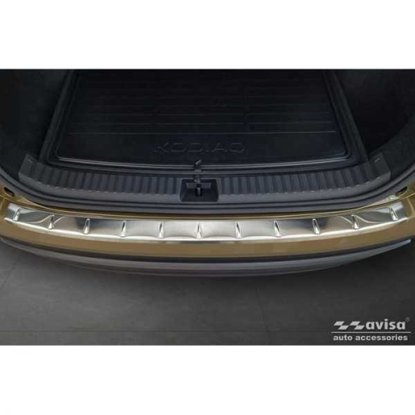 Protection de seuil arrière inox sur mesure pour Skoda Kodiaq II (P...