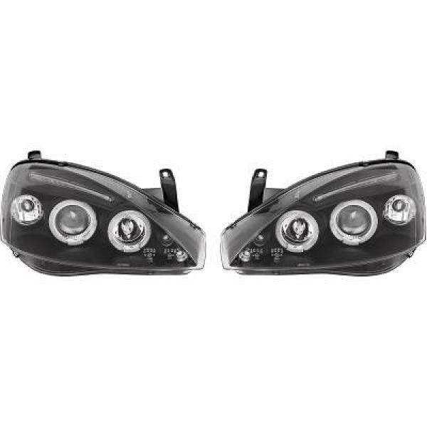 KIT PROJECTEUR DESIGN CORSA. 00 06     KLARGLAS SCHWARZ