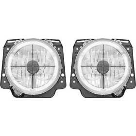 ENSEMBLE DE PHARES DESIGN GOLF. 83 91  H4 KLARGLAS SCHWARZ