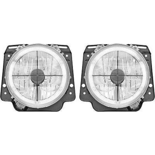 ENSEMBLE DE PHARES DESIGN GOLF. 83 91  H4 KLARGLAS SCHWARZ