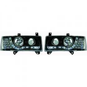 Les phares LED DRL adaptÃ©s au VW T4 Transporter 1990-2003 Black