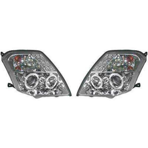 ENSEMBLE DE PHARES DESIGN C2. 03 10    CHROM    KLARGLAS